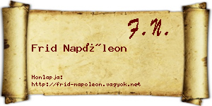 Frid Napóleon névjegykártya